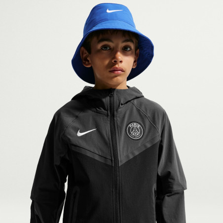 Veste survêtement junior PSG Tech Woven noir gris