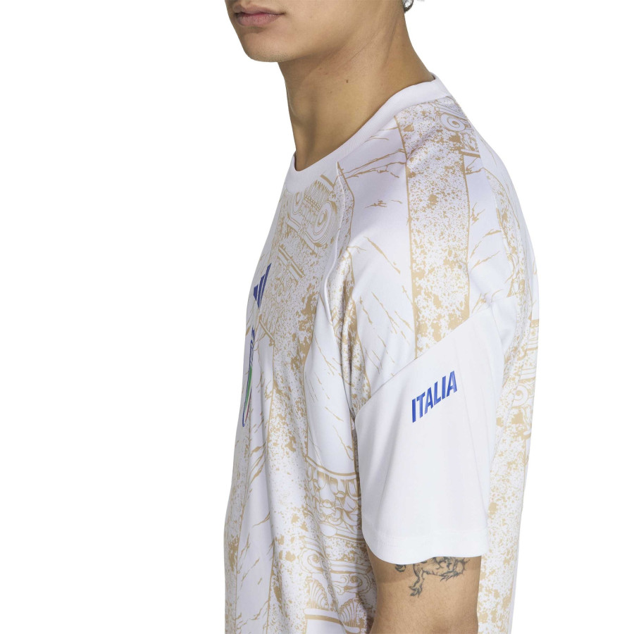 Maillot avant match Italie blanc or