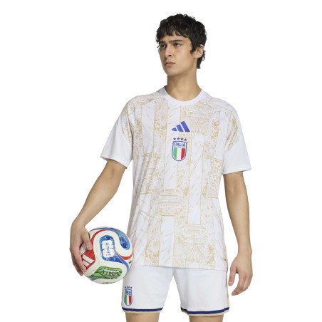 Maillot avant match Italie blanc or