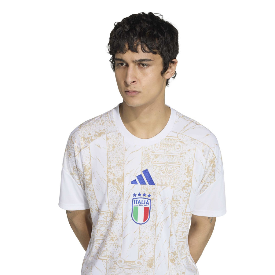 Maillot avant match Italie blanc or