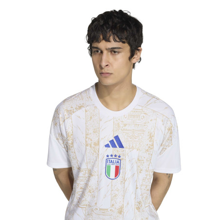 Maillot avant match Italie blanc or