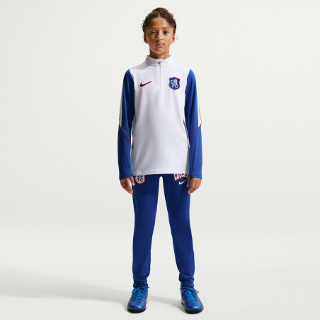 Sweat zippé junior Chelsea Strike blanc bleu