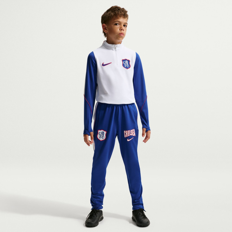 Sweat zippé junior Chelsea Strike blanc bleu