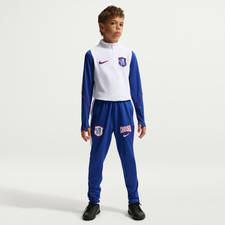 Sweat zippé junior Chelsea Strike blanc bleu
