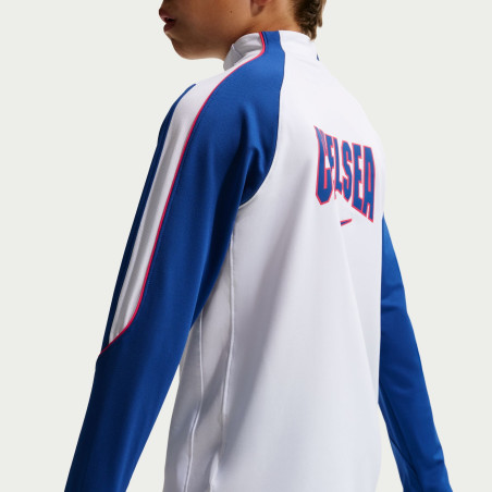 Sweat zippé junior Chelsea Strike blanc bleu