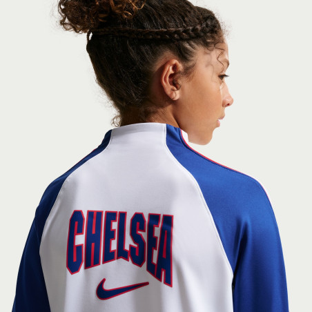 Sweat zippé junior Chelsea Strike blanc bleu