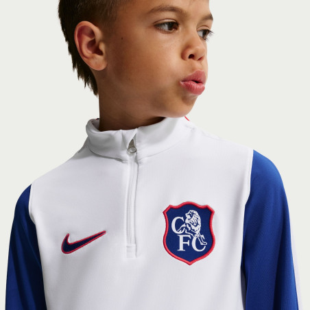 Sweat zippé junior Chelsea Strike blanc bleu