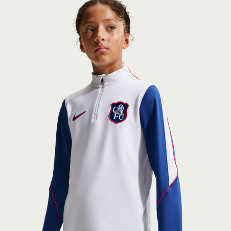 Sweat zippé junior Chelsea Strike blanc bleu