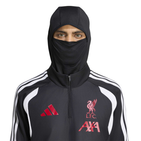Sweat zippé à cagoule Liverpool noir rouge