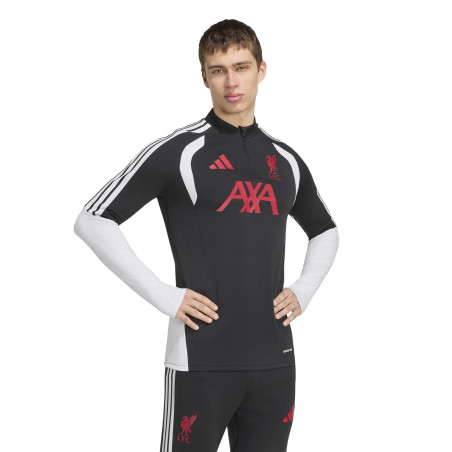 Sweat zippé Liverpool noir rouge