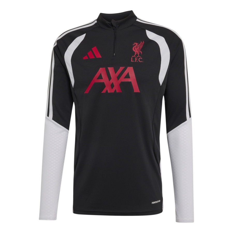 Sweat zippé Liverpool noir rouge