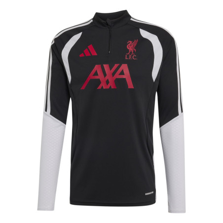 Sweat zippé Liverpool noir rouge