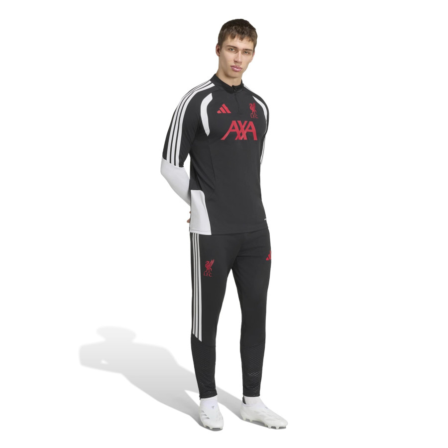 Sweat zippé Liverpool noir rouge