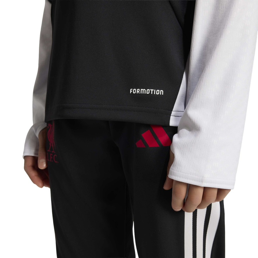 Sweat zippé junior Liverpool noir rouge