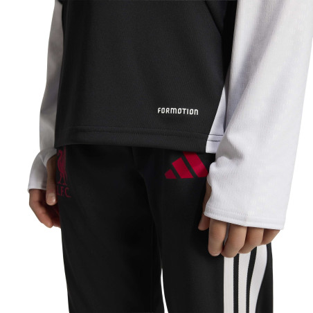 Sweat zippé junior Liverpool noir rouge