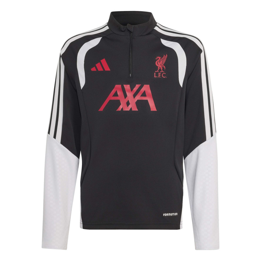 Sweat zippé junior Liverpool noir rouge