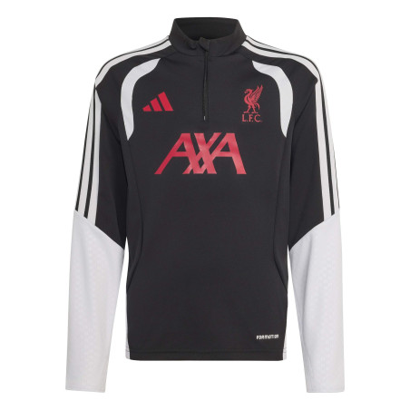 Sweat zippé junior Liverpool noir rouge