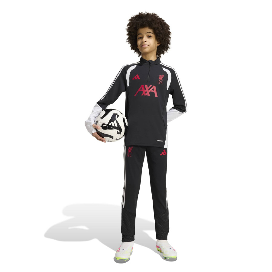 Sweat zippé junior Liverpool noir rouge