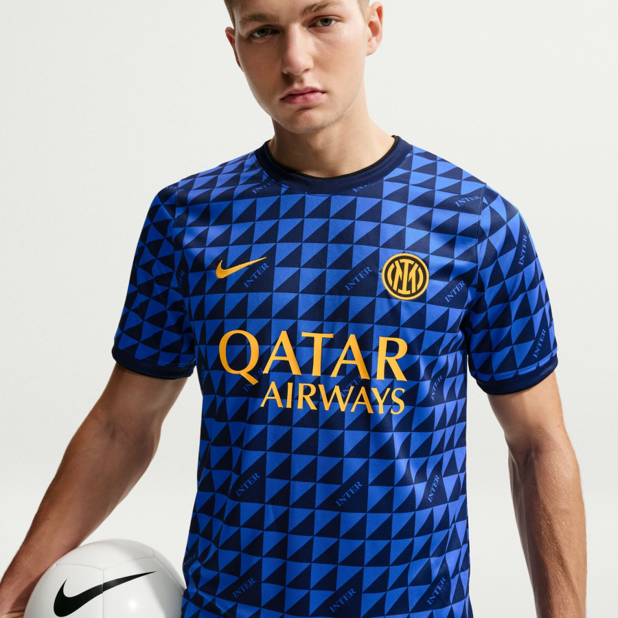 Maillot avant match Inter Milan bleu jaune