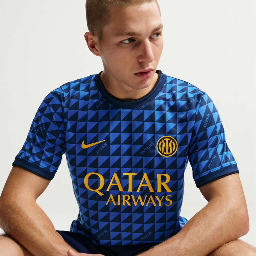 Maillot avant match Inter Milan bleu jaune