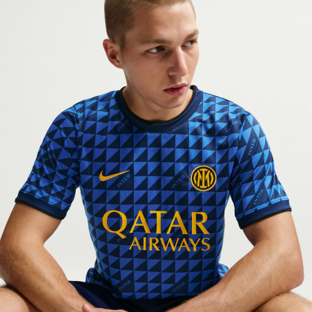 Maillot avant match Inter Milan bleu jaune