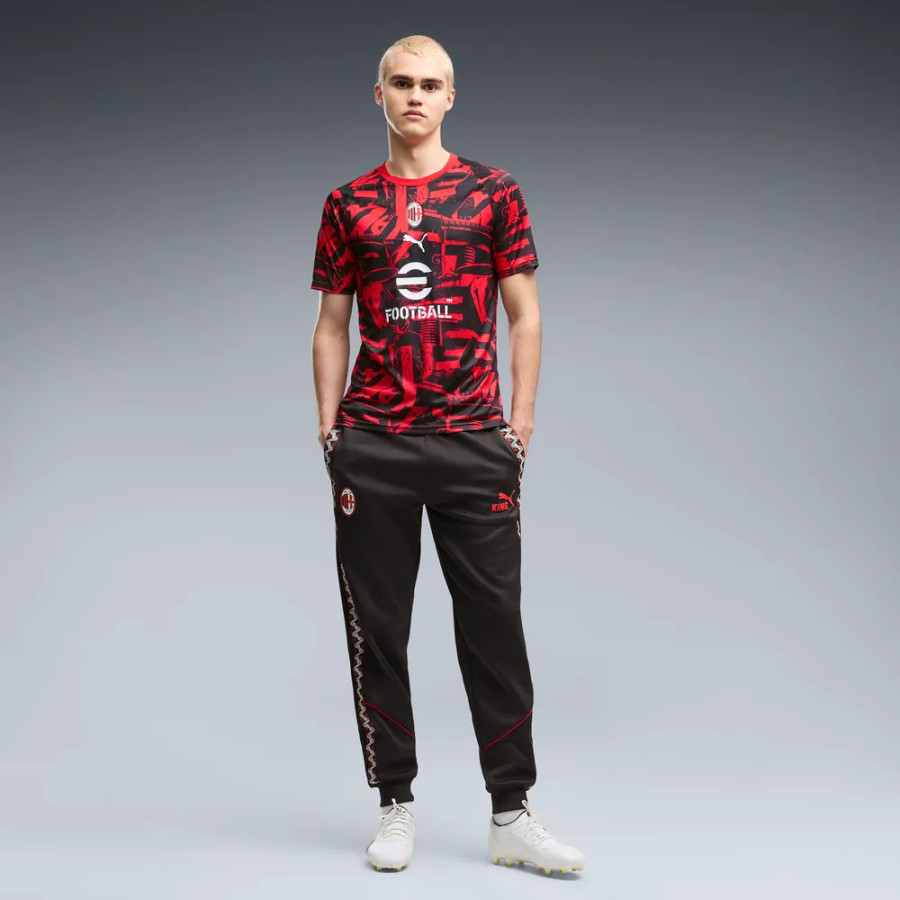 Maillot avant match Milan AC rouge noir