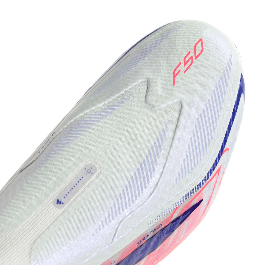 adidas F50 Hyperfast LaceLess Elite FG blanc rose