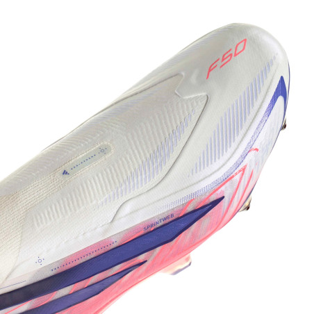 adidas F50 Hyperfast LaceLess Elite SG blanc rose
