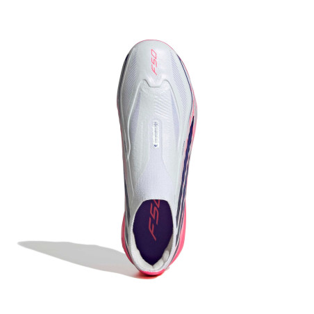 adidas F50 Hyperfast junior LaceLess Elite FG blanc rose