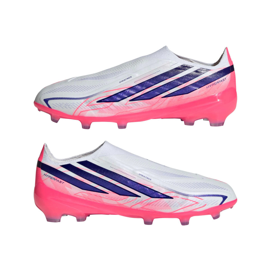 adidas F50 Hyperfast junior LaceLess Elite FG blanc rose