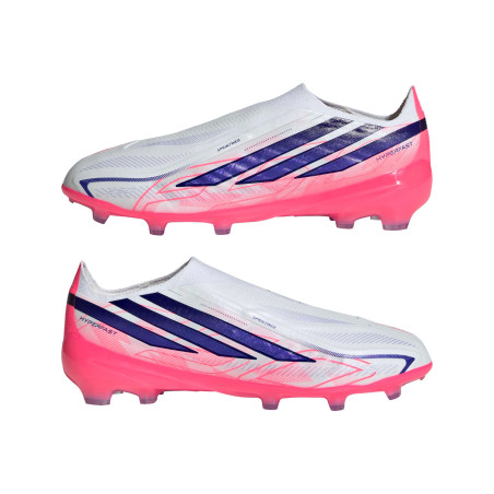 adidas F50 Hyperfast junior LaceLess Elite FG blanc rose