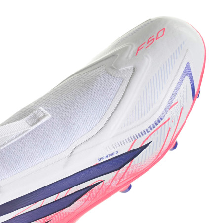adidas F50 Hyperfast junior LaceLess League FG blanc rose