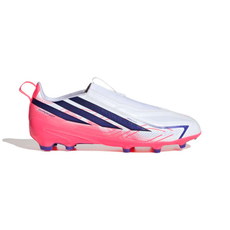 adidas F50 Hyperfast junior LaceLess League FG blanc rose