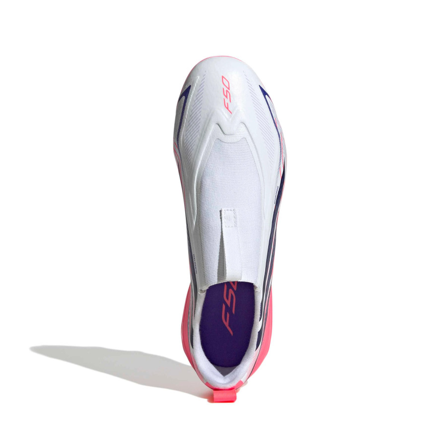 adidas F50 Hyperfast junior LaceLess League FG blanc rose