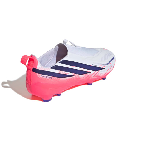 adidas F50 Hyperfast junior LaceLess League FG blanc rose