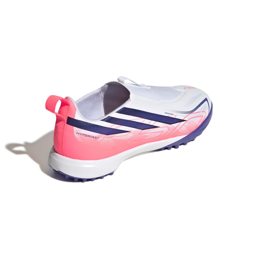 adidas F50 Hyperfast junior LaceLess League Turf blanc rose