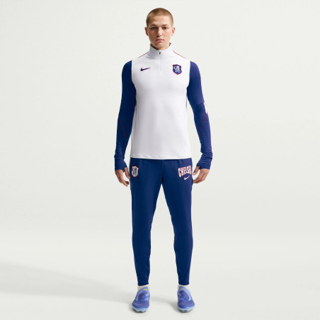 Sweat zippé Chelsea Strike blanc bleu
