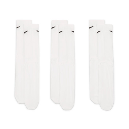 Lot 3 paires chaussettes entraînement Nike Everyday blanc