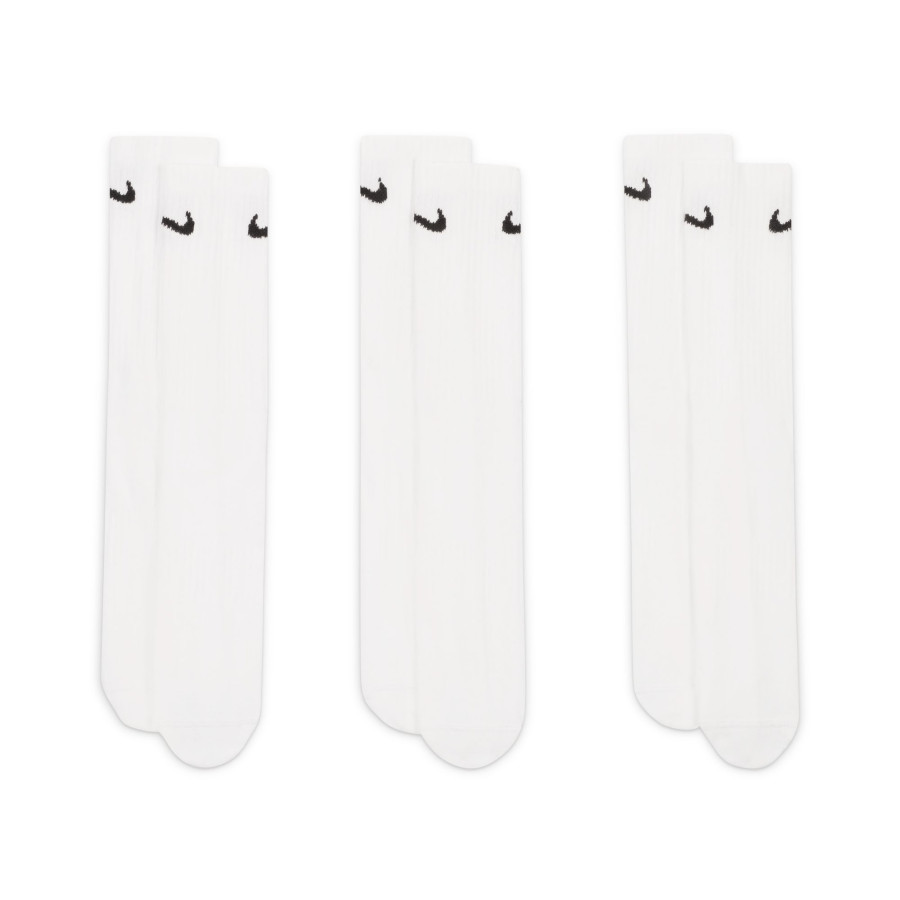 Lot 3 paires chaussettes entraînement Nike Everyday blanc