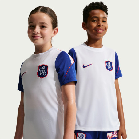 Maillot entraînement junior Chelsea Strike blanc bleu