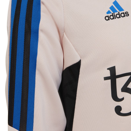 Sweat zippé junior Manchester United rose bleu 2022/23