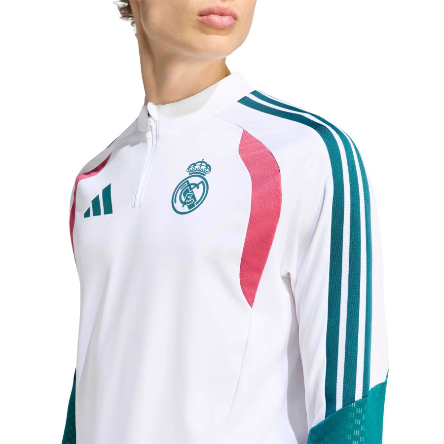 Sweat zippé Real Madrid blanc vert