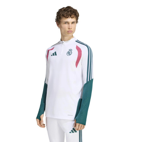 Sweat zippé Real Madrid blanc vert