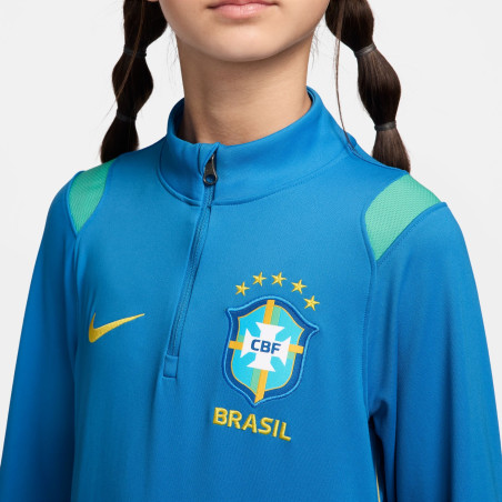 Sweat zippé junior Brésil Strike bleu