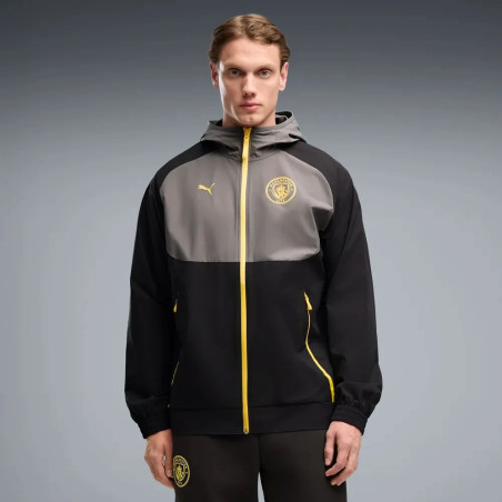 Veste survêtement Manchester City PumaTech Woven noir jaune