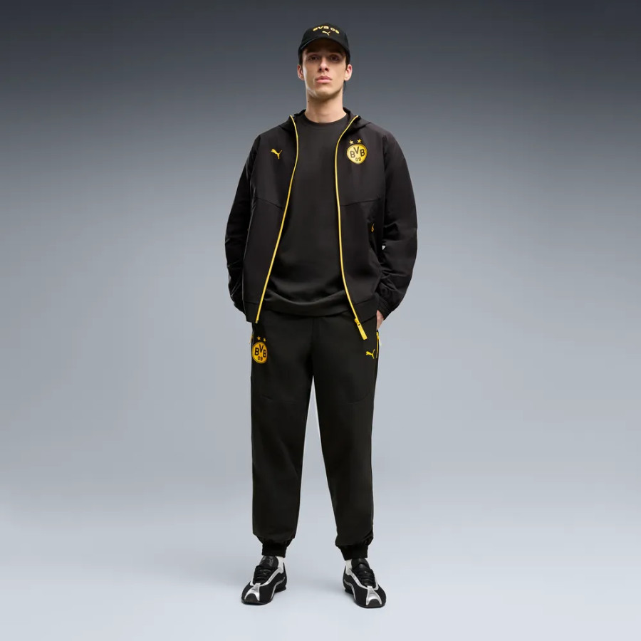 Pantalon survêtement Dortmund PumaTech Woven noir jaune