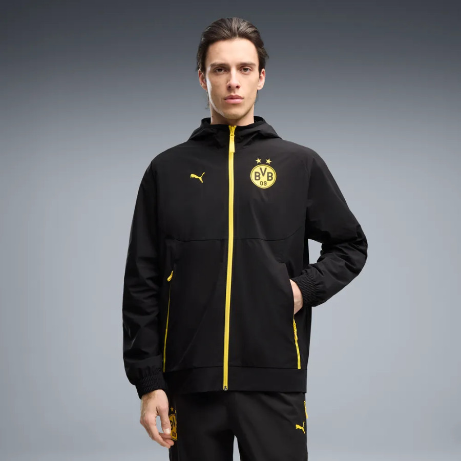 Veste survêtement Dortmund PumaTech woven noir jaune