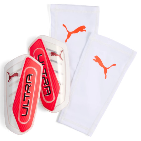 Protège tibias Puma Ultra Flex Sleeve blanc rouge