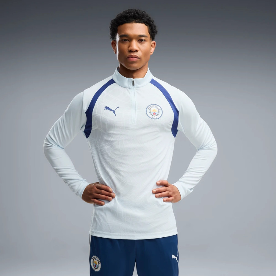 Sweat zippé Manchester City bleu ciel