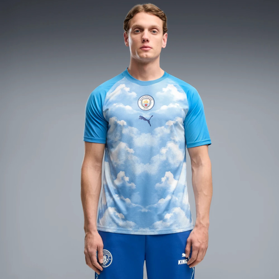Maillot avant match Manchester City bleu blanc